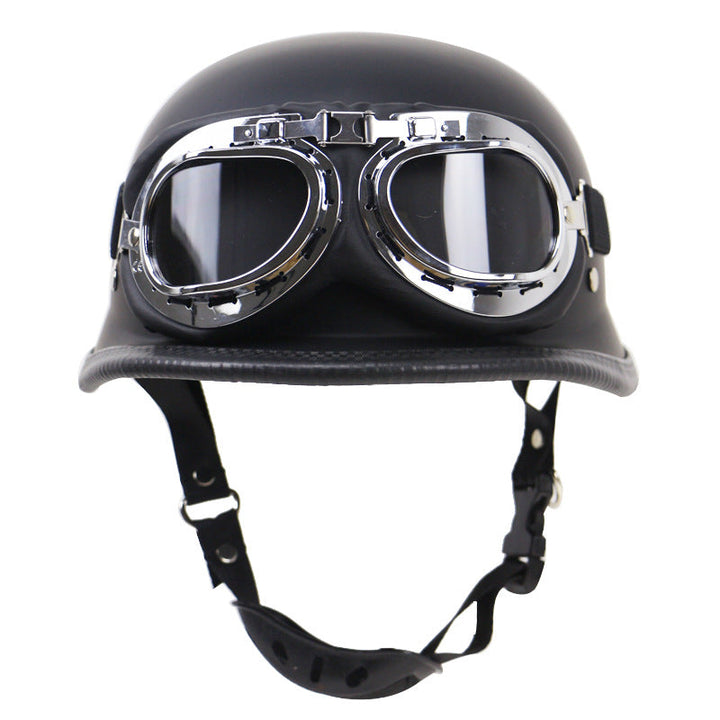 Retro Half-Style Motorcycle Helmet with Protective Goggles Kalsten