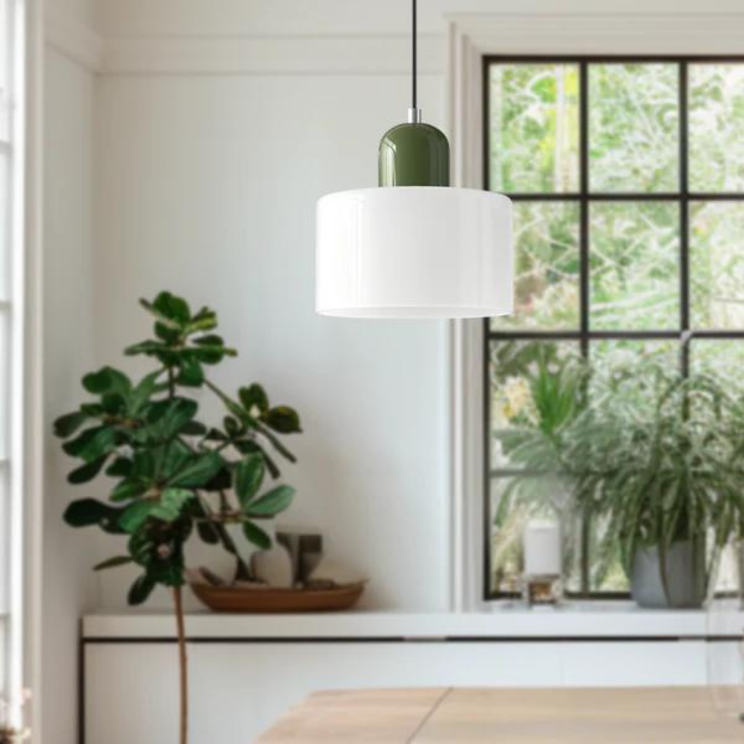 Glass pendant light – Elegant cylindrical pendant light for cozy living spaces | Kalsten