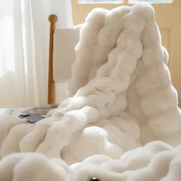 Winter Warm Faux Rabbit Fur Throw Blanket