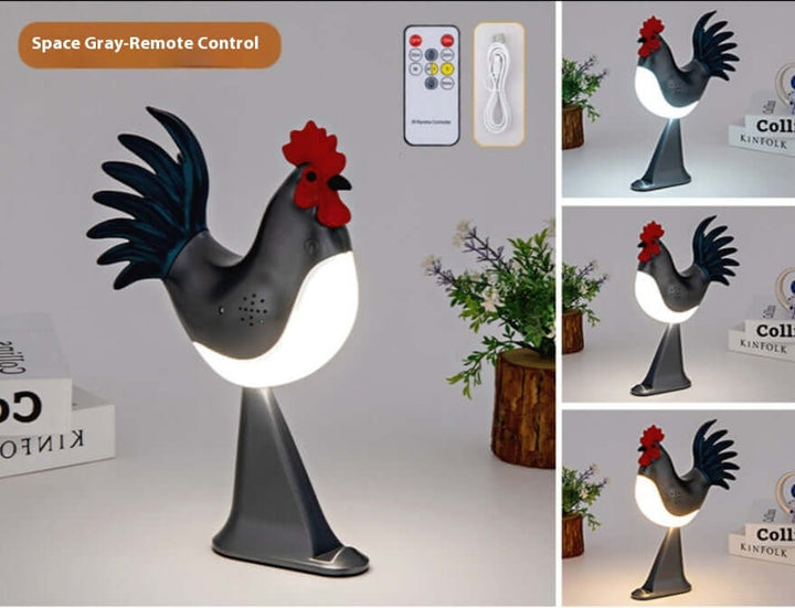 LED Rooster Night Light Touch With Sound Rechargeable Bedroom Bedside Lamp Dimmable Car Ambience Aroma Carrying Lamp Home Decor | Kalsten