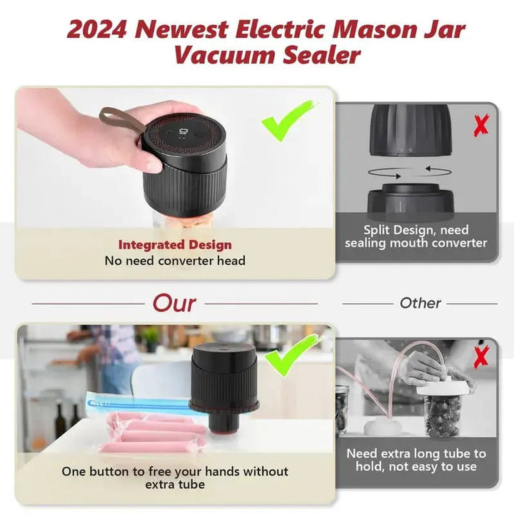 Kalsten | Air-tight lid sealer — Mason jar closure with immediate sealing capability