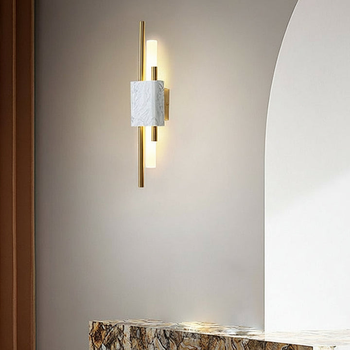 Marble LED Wall Sconce Vertical Strip Gold Finish 50-60cm / 20-24in Postmodern Hallway Light | Kalsten