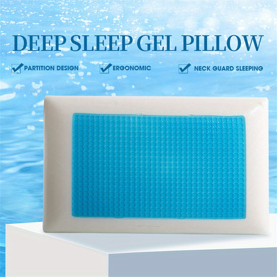 1pc Ergonomic Memory Foam Pillow with Breathable Mesh and Cooling Gel Core - Supports Neck and Back for Comfortable Sleep | Kalsten