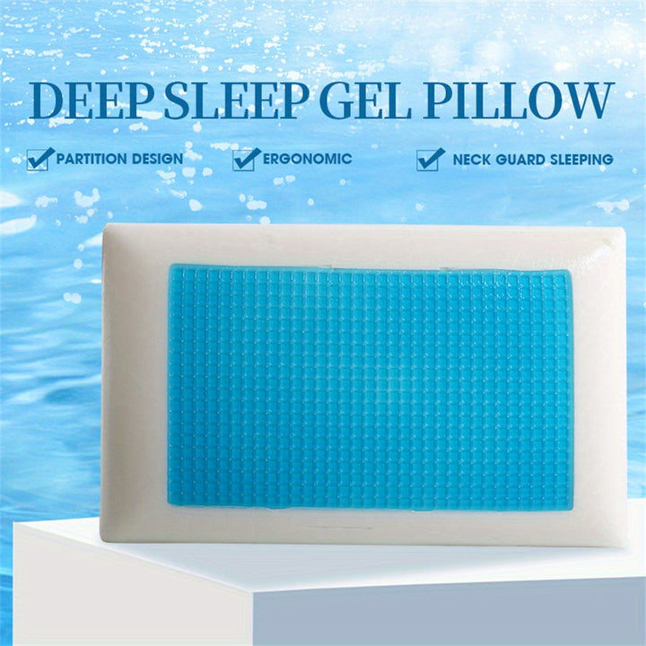 1pc Ergonomic Memory Foam Pillow with Breathable Mesh and Cooling Gel Core - Supports Neck and Back for Comfortable Sleep | Kalsten