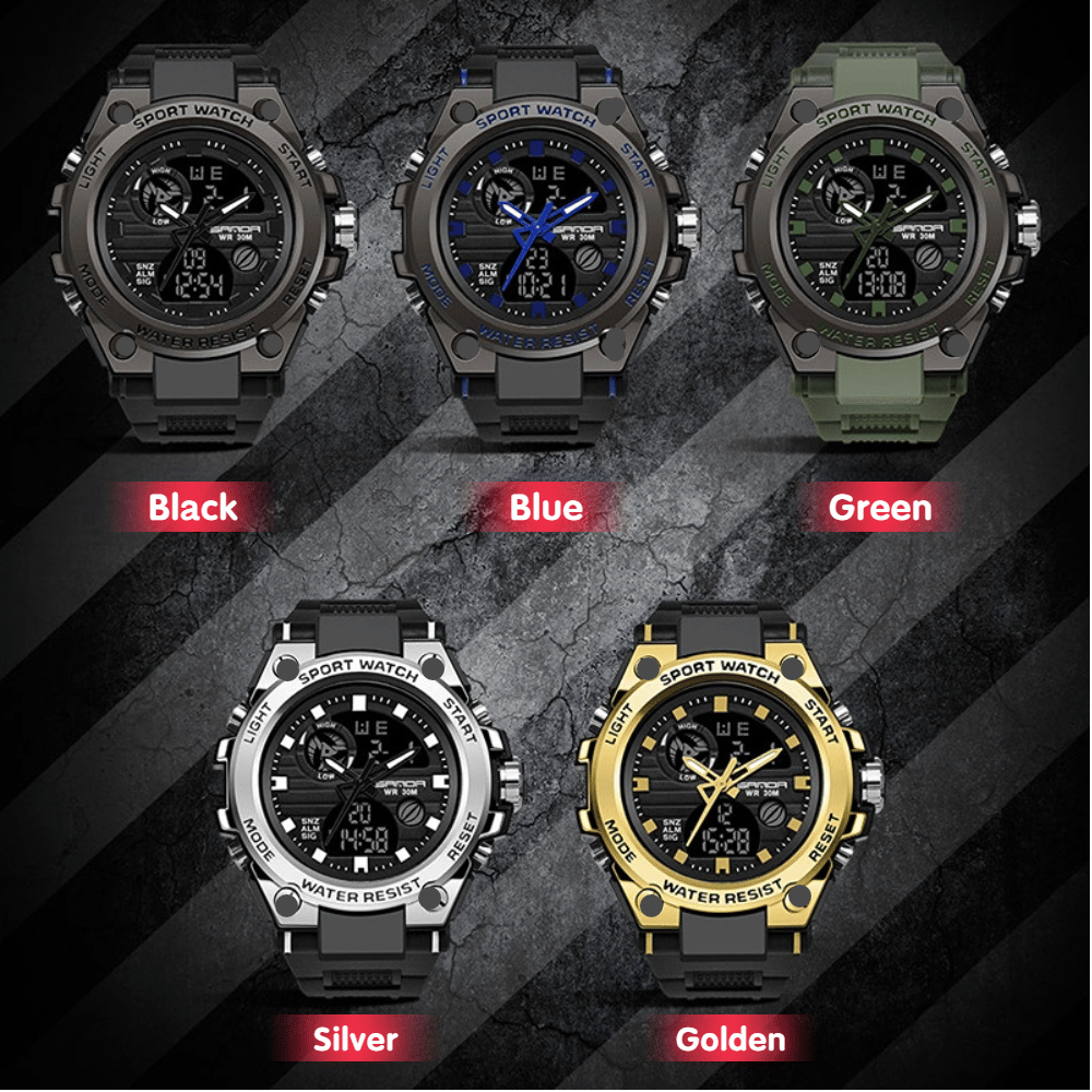 Kalsten | Sporty Dual-Display Mode Multifunctional Waterproof Luminous Men's Wristwatch