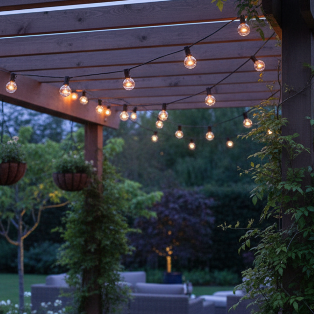 Solar LED Globe Patio String Lights