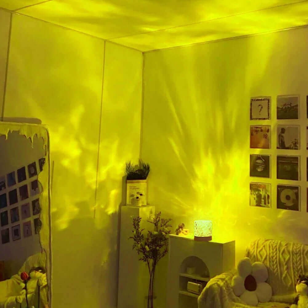 Crystal Lamp Water Ripple Projector Night Light Decoration Home Houses Bedroom Aesthetic Atmosphere Holiday Gift Sunset Lights Home Decor | Kalsten