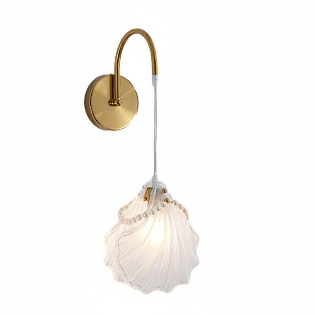 LED Wall Sconce Light – Nordic Glass Feather Leaf Art Deco (20x20cm / 7.9x7.9in) | Kalsten