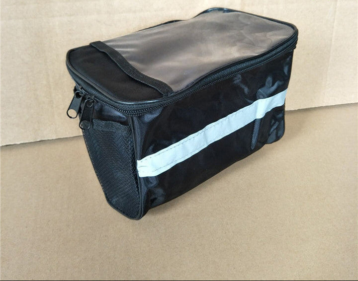 waterproof bicycle handlebar storage bag with clear touchscreen phone pocket and reflective safety strip Kalsten