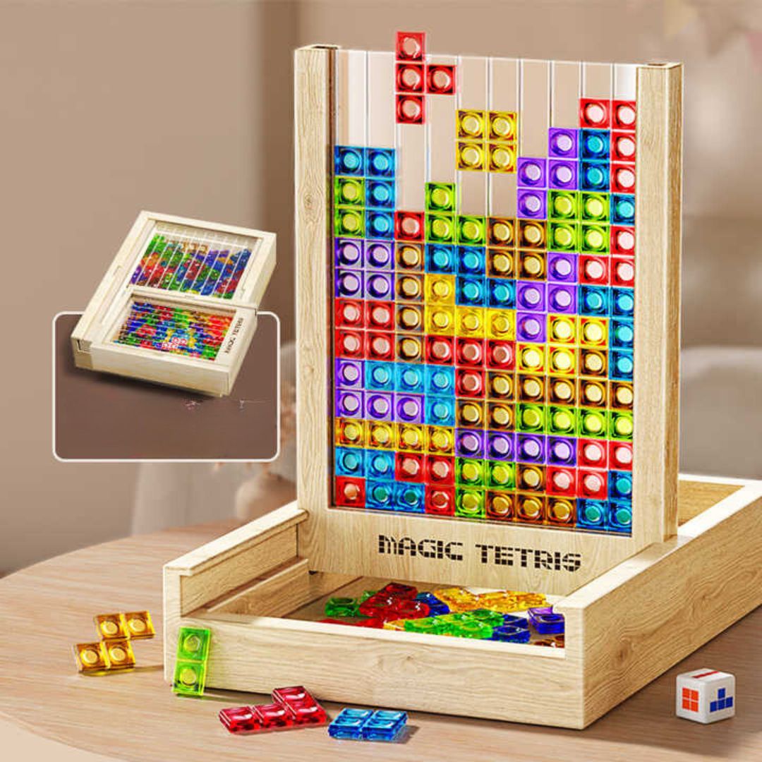 Skanto | TetrisWood Game – Sustainable Wooden Puzzle Game for Family Fun & Brain Training