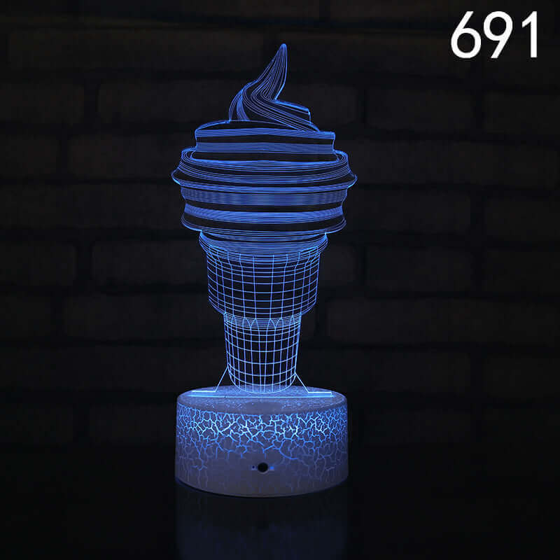Crack Base LED Colorful Touch USB Plug-in 3D Small Night Lamp | Kalsten