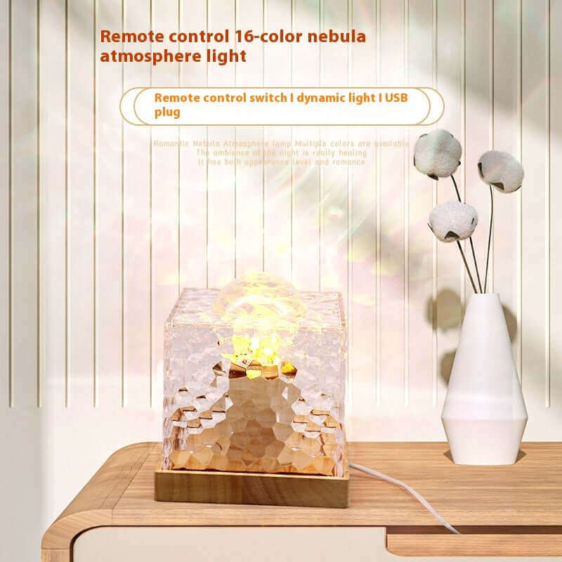 Rotating Water Ripple Small Night Lamp Creative Bedside-use Flame Ambience Light | Kalsten