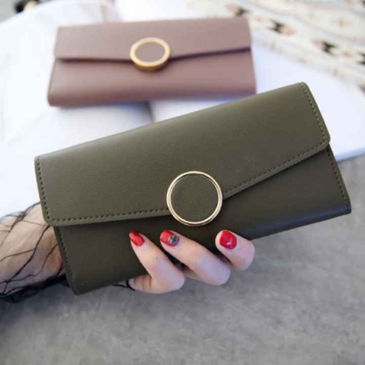 Long Wallet in PU Leather with Snap Closure | Kalsten