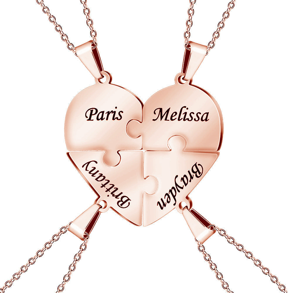 Kalsten | Personalized Family Heart Puzzle Necklace