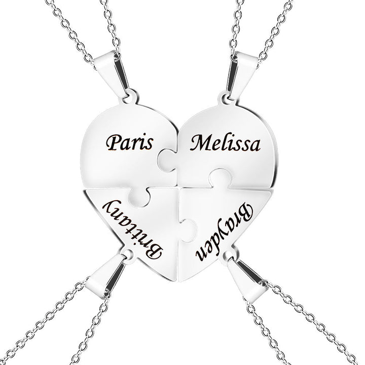 Kalsten | Personalized Family Heart Puzzle Necklace