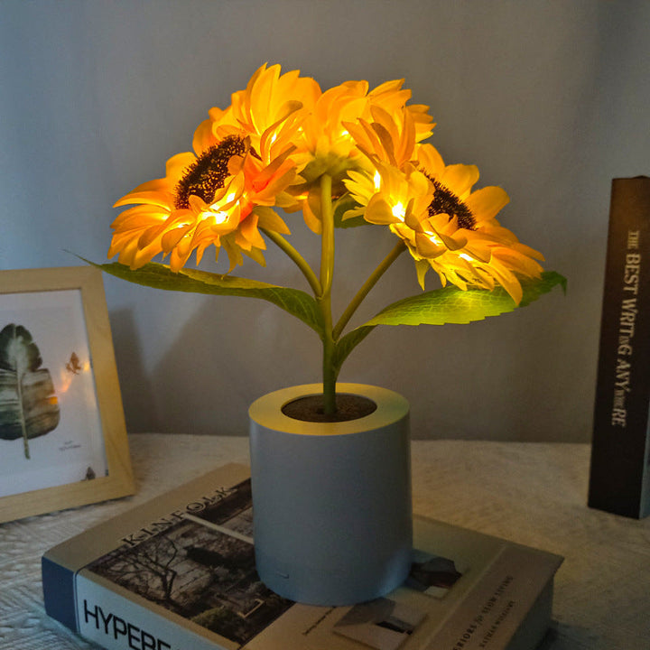 LED Sunflower Table Lamp - Decorative Lighting Fixture for Home Decor & Nightstand Use | Kalsten