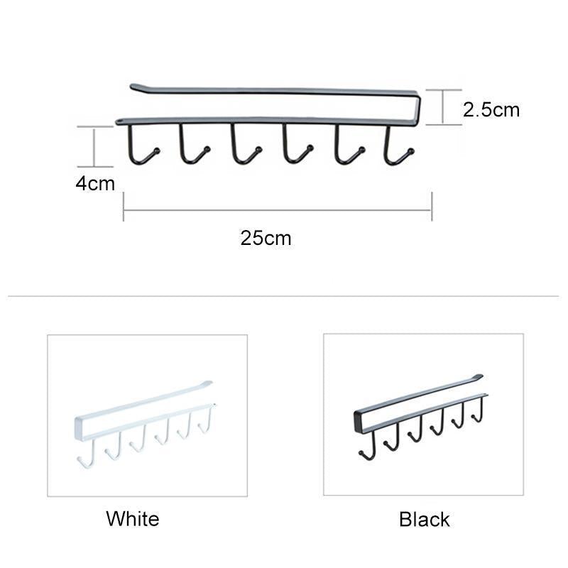Kalsten | 6 Hooks Under-Cabinet Hanger Rack