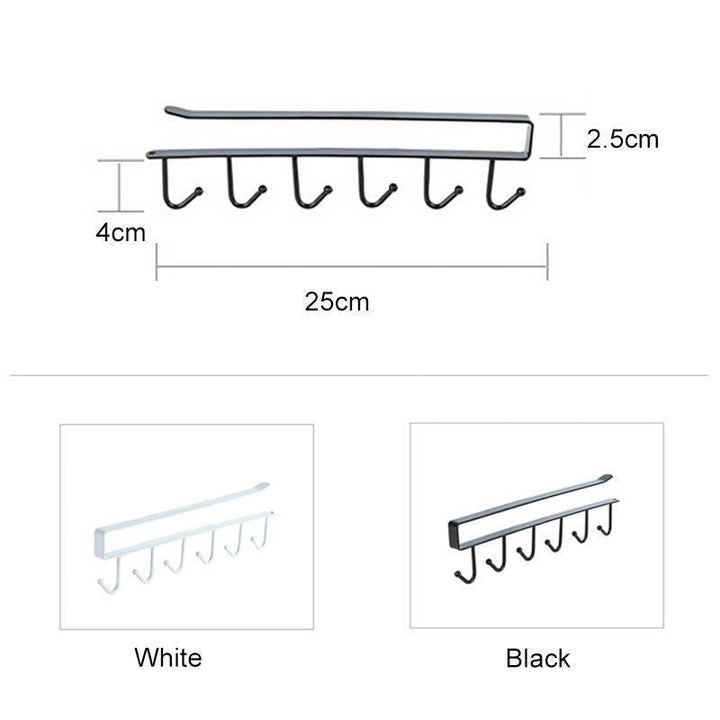 Kalsten | 6 Hooks Under-Cabinet Hanger Rack