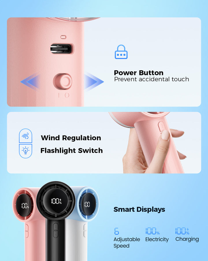 Portable High Speed Handheld Turbo Fan with LED Display | Kalsten