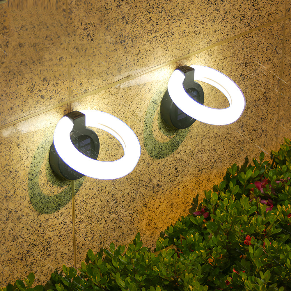 4PCS Round Foldable Solar Deck Lamp Set - Modern Outdoor Disk Lights | Kalsten