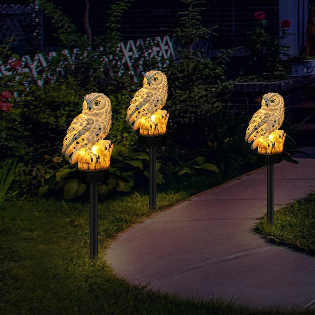 Solar Garden Lamp Uilux – Wireless Outdoor Lamp powered by solar energy in owl design | Karnz