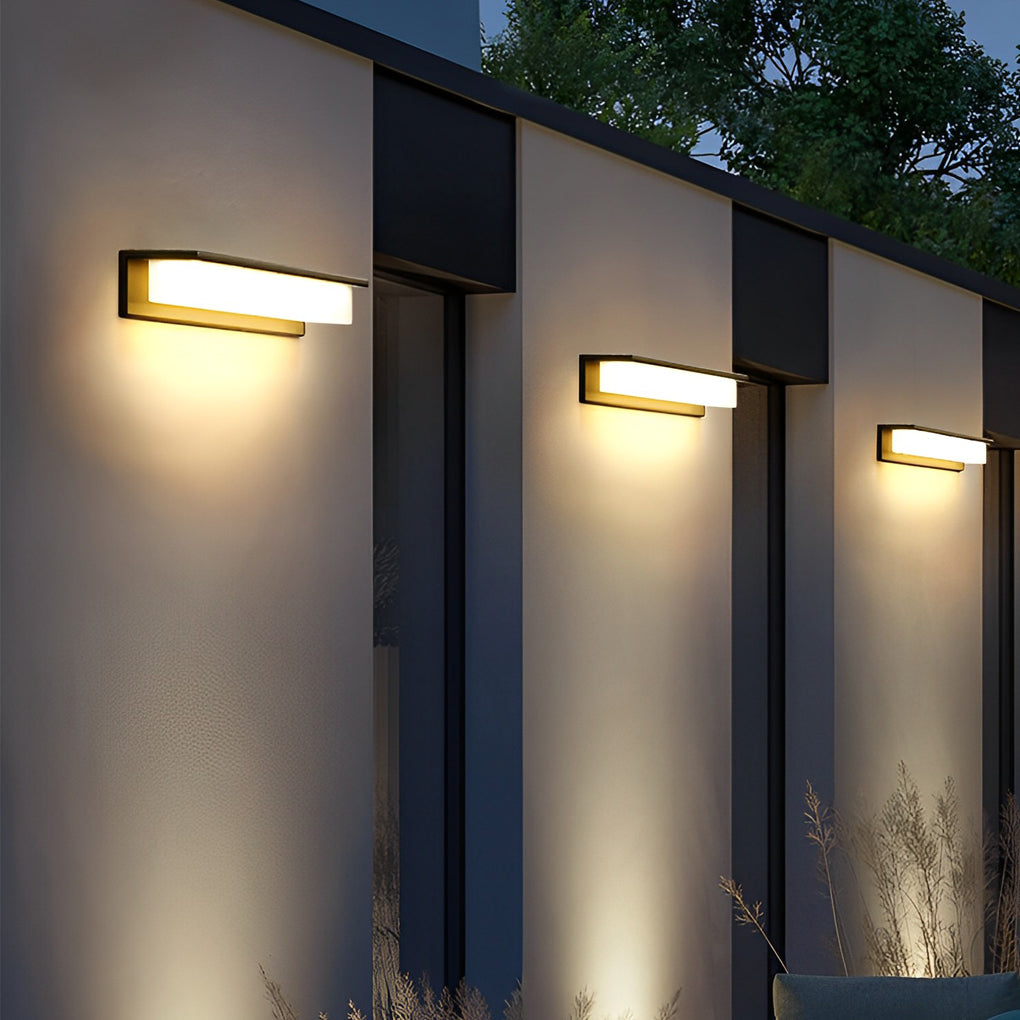 Minimalist Rectangular Waterproof LED Modern Solar Wall Lamp Exterior Lights | Kalsten
