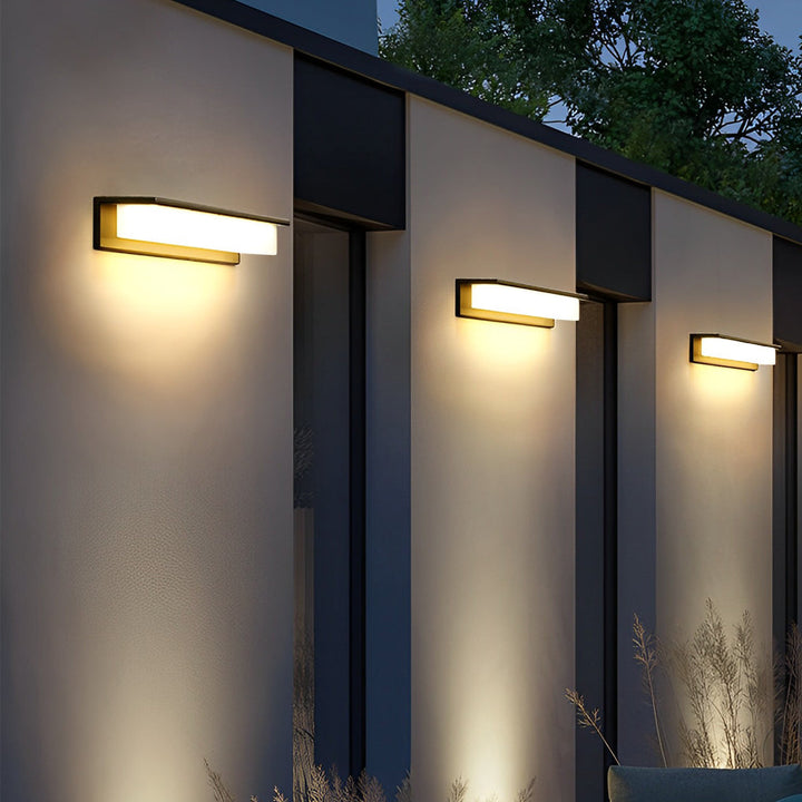 Minimalist Rectangular Waterproof LED Modern Solar Wall Lamp Exterior Lights | Kalsten