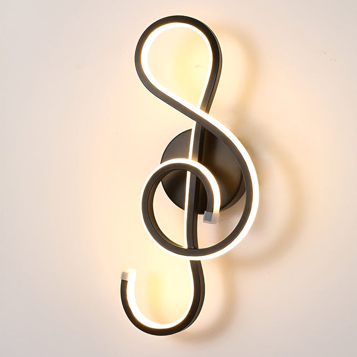 Musical Note LED Wall Sconce – Modern Artistic Music Decor Wall Lamp (Black/White) | Kalsten