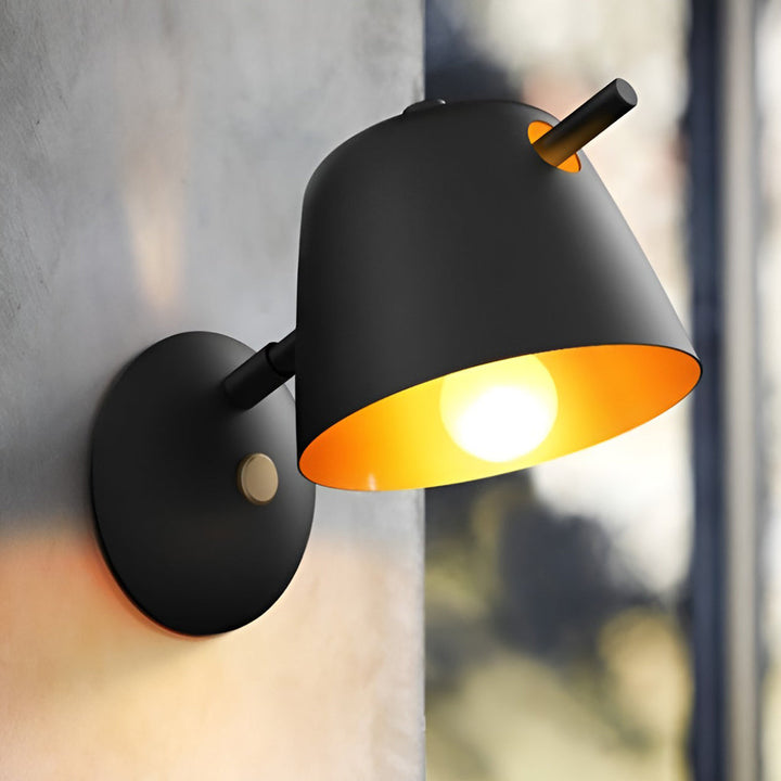 Metal Wall Sconce – Nordic Hat Style Matte Iron E27 (15x28cm) | Kalsten