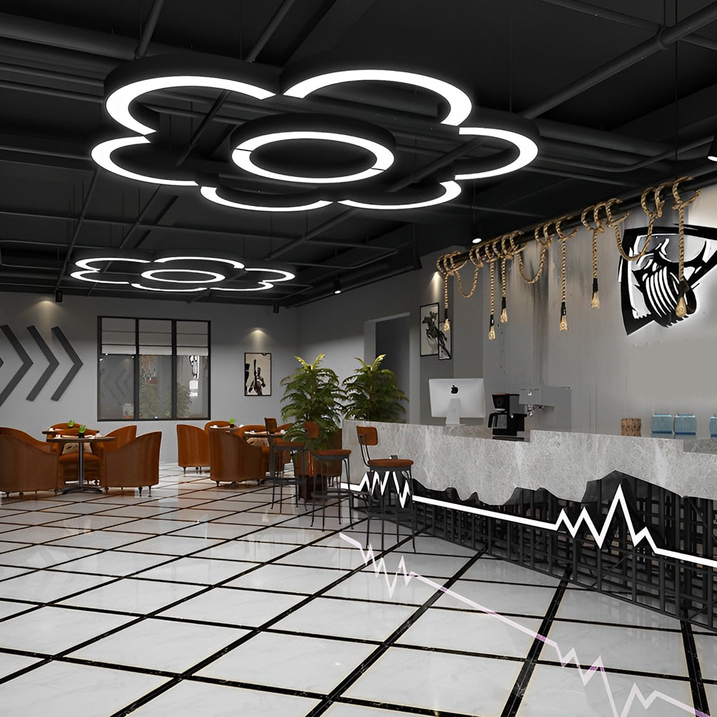 Curved Slim C Shape LED Pendant Half-Circle Hanging Profile Light for Office | Kalsten