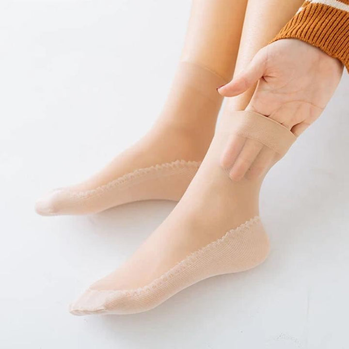 Kalsten | Silky Anti-Slip Cotton Socks, 5 Pairs