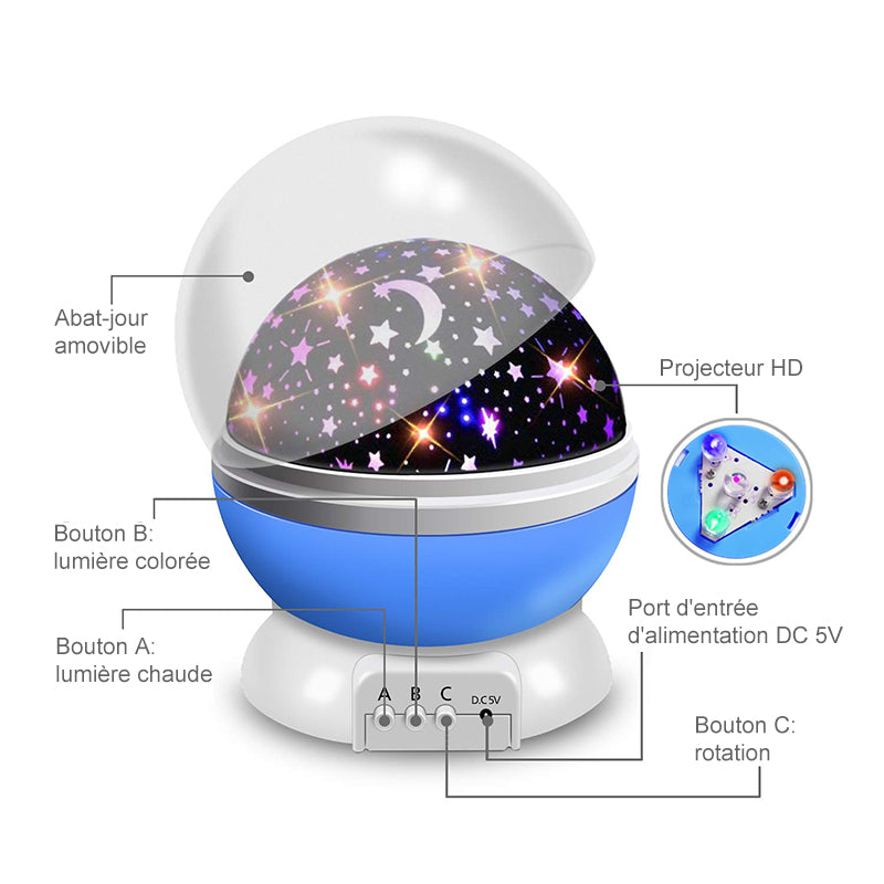 Romantic Night Light LED Projector Lamp Starry Sky | Kalsten