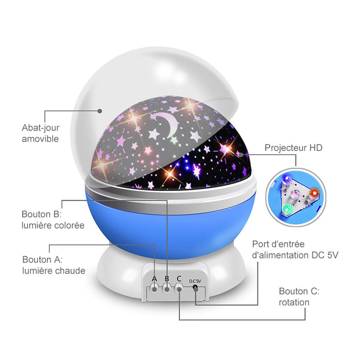 Romantic Night Light LED Projector Lamp Starry Sky | Kalsten