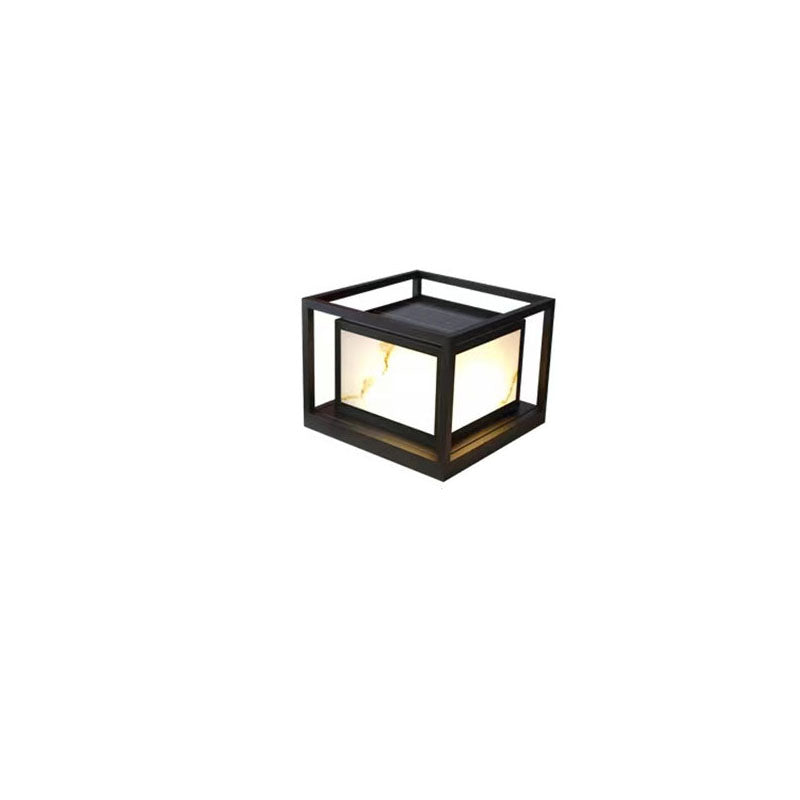 Modern Solar Square Chinese Outdoor Column Head Light LED Lawn Landscape Light | Kalsten