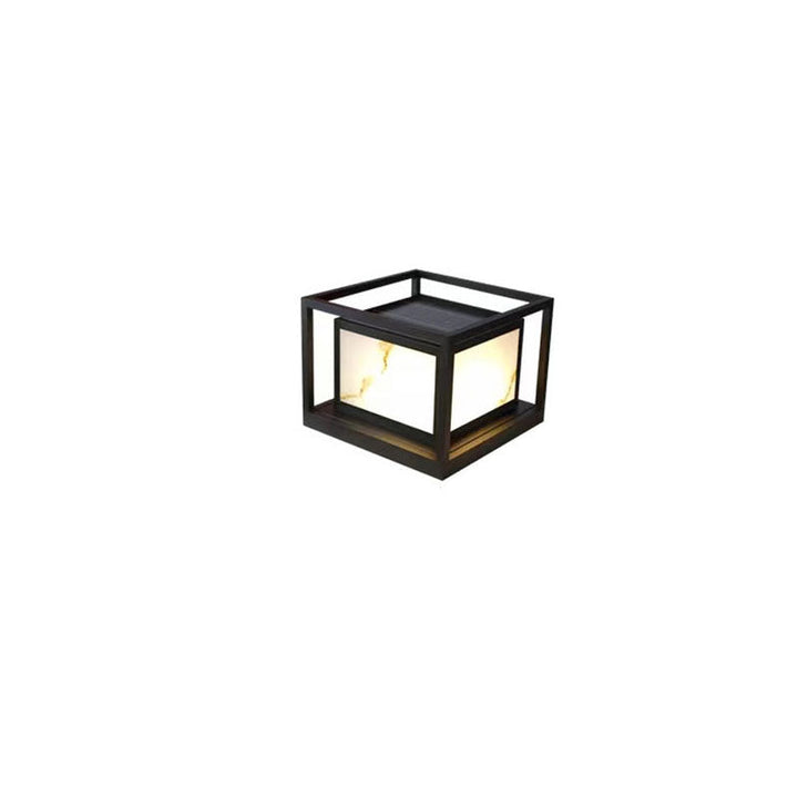 Modern Solar Square Chinese Outdoor Column Head Light LED Lawn Landscape Light | Kalsten