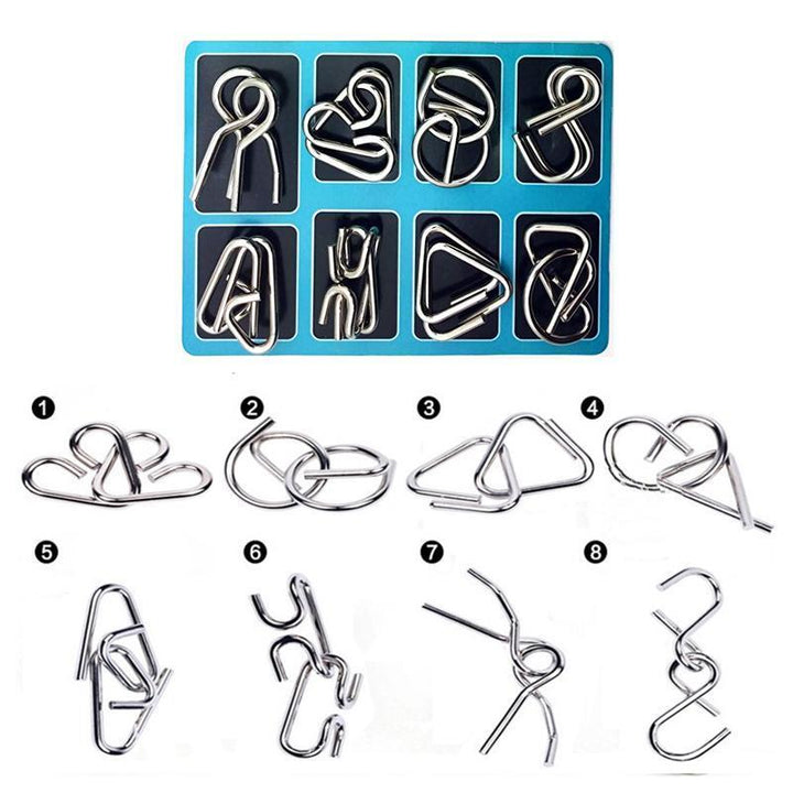 Metal Puzzle Toys Set (8 Pieces) | Kalsten