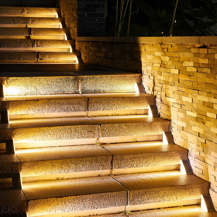 Triangle Automatic Charging Wire-Free Waterproof LED Solar Modern Step-Mounted Lights | Kalsten