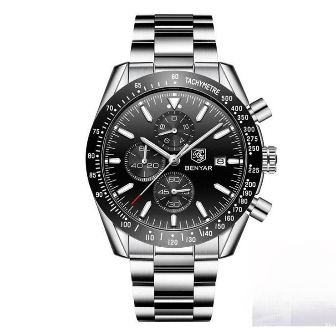 Skanto | Men's Water-Resistant Quartz Watch with Leather Strap
