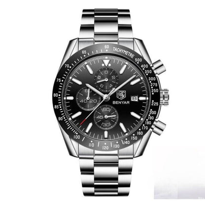 Skanto | Men's Water-Resistant Quartz Watch with Leather Strap