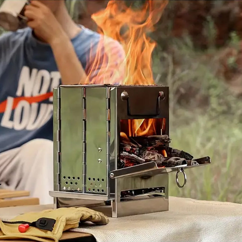 Mini Wood Stove – Stainless Steel Camping Grill