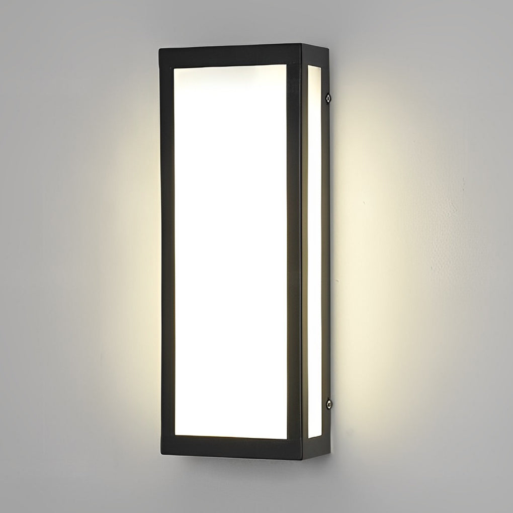 Rectangular LED Waterproof Black Modern Outdoor Exterior Light Wall Lamp | Kalsten