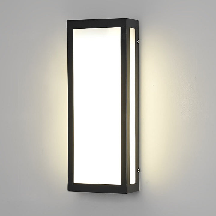 Rectangular LED Waterproof Black Modern Outdoor Exterior Light Wall Lamp | Kalsten