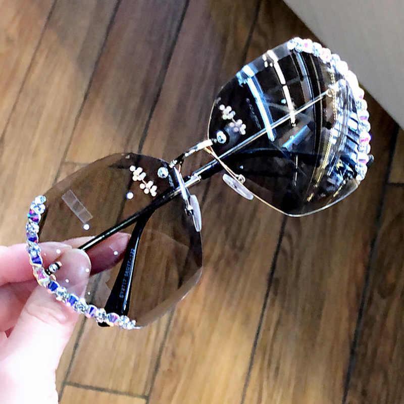 Rimless Sunglasses with Crystal | Kalsten