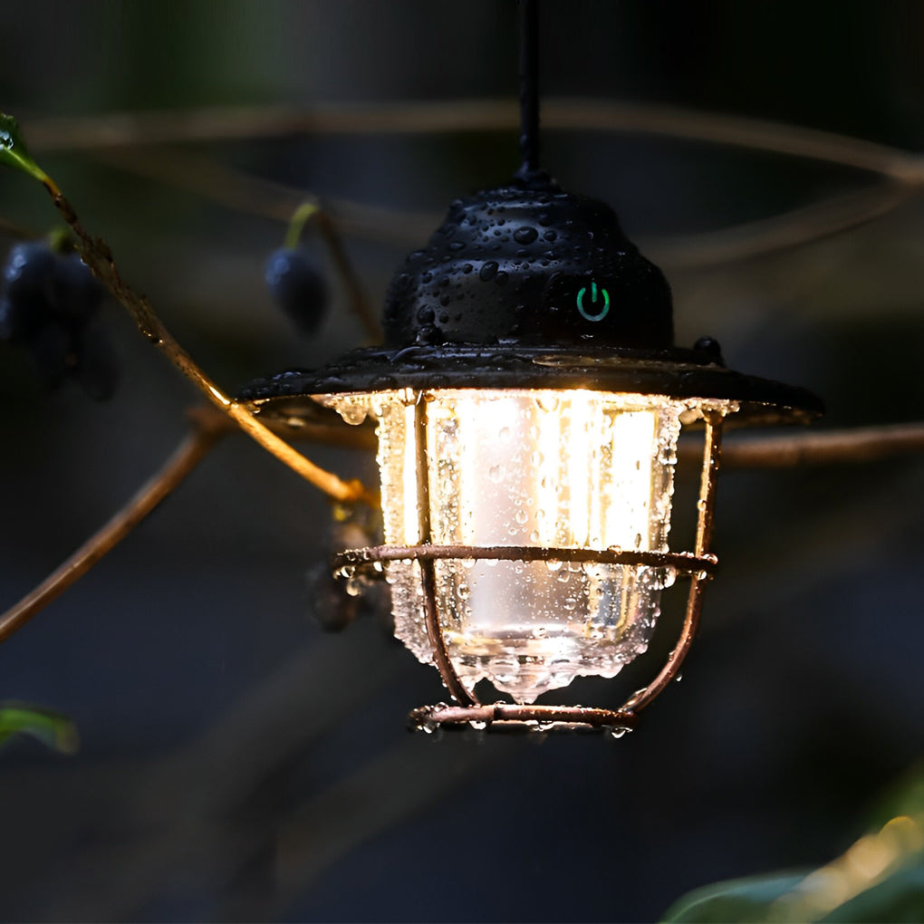 Round LED Waterproof USB Rechargeable Retro Outdoor Light Camping Lamp | Kalsten