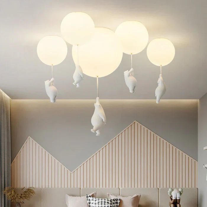 Children's Ceiling Lamp with Bear and Balloon - CloudBear | Kalsten
