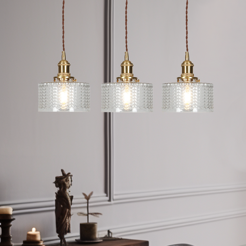 Vintage Stunning Cylinder Glass Pendant Light | Kalsten
