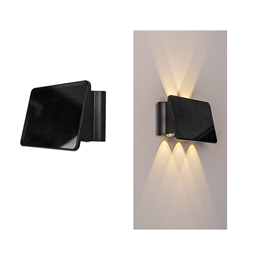 Up and Down Lighting LED Waterproof Black Modern Solar Wall Lights | Kalsten