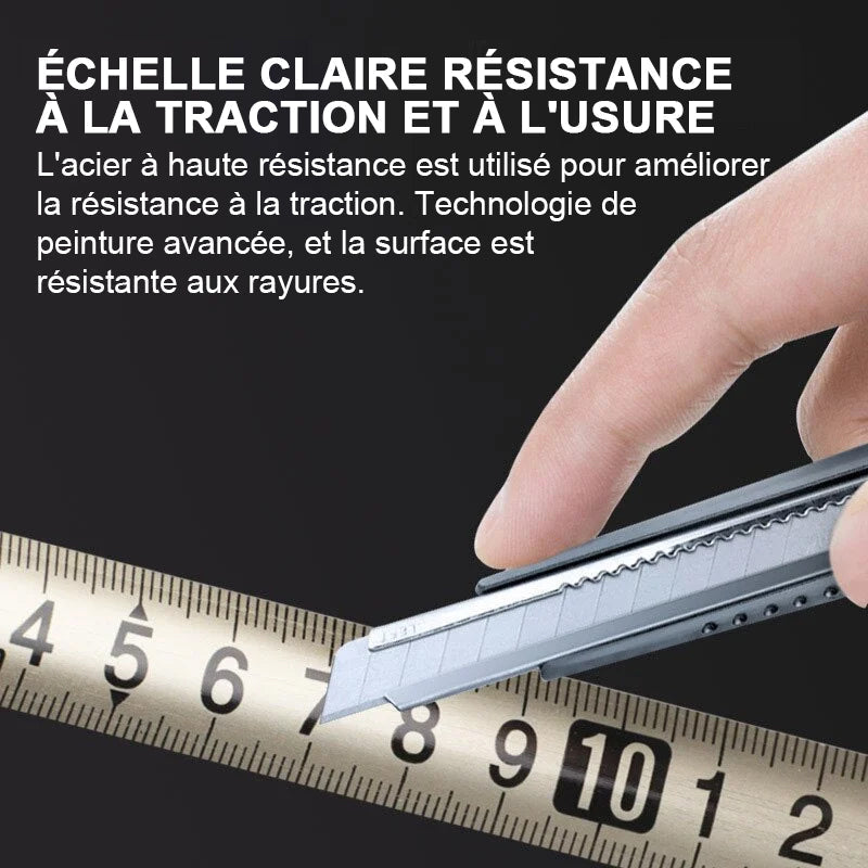 Retractable metric ruler in stainless steel | Kalsten