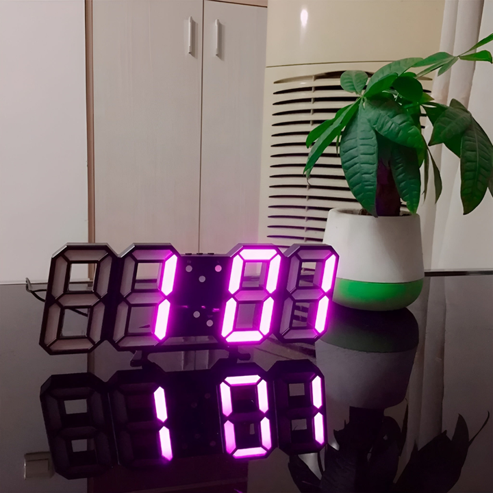 Kalsten | Modern 3D LED Wall Clock – Digital Eye‑Catching Display