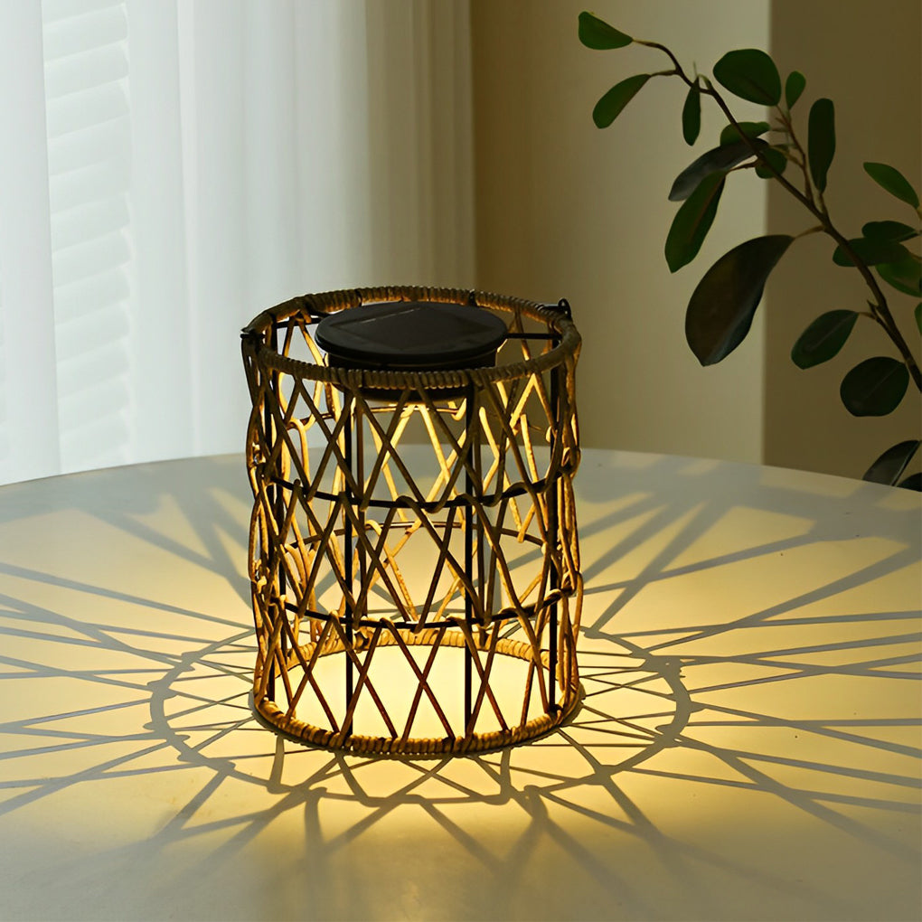 Rattan Lantern Waterproof Creative Modern Solar Garden Lights Lawn Lamp | Kalsten